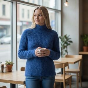 George // Royal Blue // Women's Turtleneck Sweater